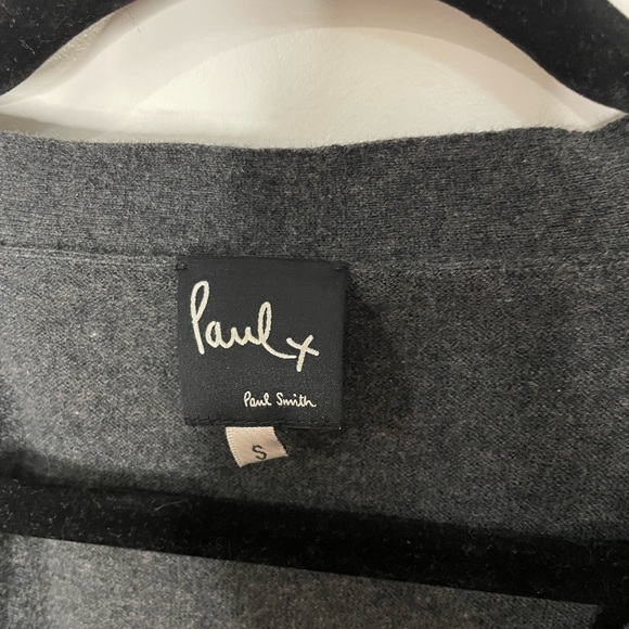 Paul Smith X Silk and Wool Cardigan Abstract Art Grey Gold Vintage Small - Picture 2 of 4